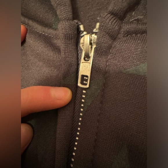 Dark Grey Star Zip-Up Sweater - Picture 3 of 6